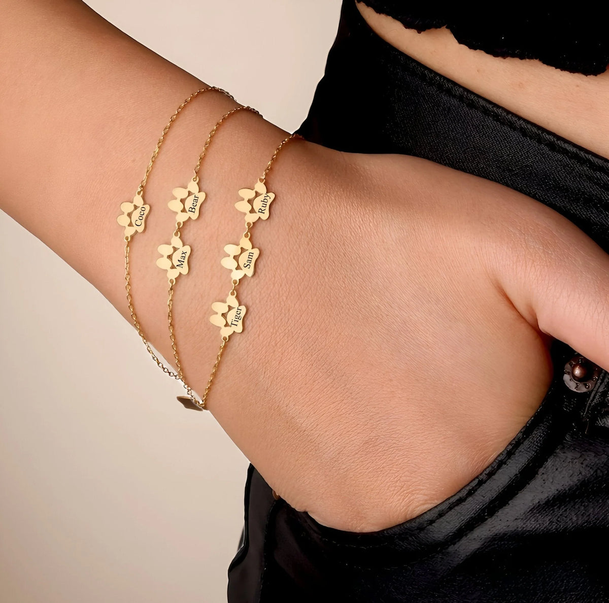 צמיד כפה בהתאמה אישית מפלדת אל-חלד, יוניסקס – דגם Tinou — תמונה 8